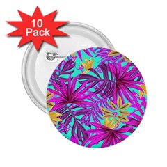 Tropical Greens Leaves Design 2 25  Buttons (10 Pack)  by Sapixe