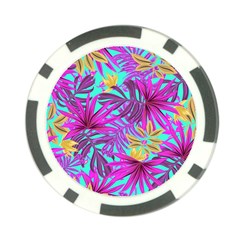 Tropical Greens Leaves Design Poker Chip Card Guard by Sapixe