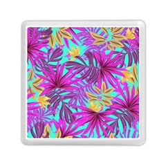 Tropical Greens Leaves Design Memory Card Reader (square) by Sapixe