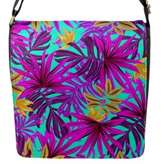 Tropical Greens Leaves Design Flap Closure Messenger Bag (s) by Sapixe