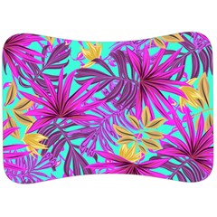 Tropical Greens Leaves Design Velour Seat Head Rest Cushion by Sapixe