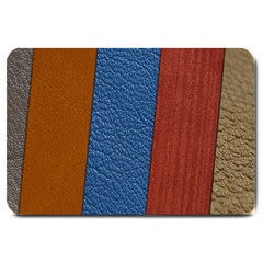 Leather Background Structure Orange Large Doormat  by Sapixe