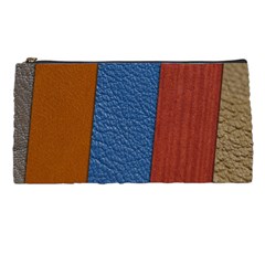 Leather Background Structure Orange Pencil Cases by Sapixe