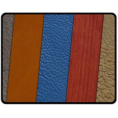 Leather Background Structure Orange Double Sided Fleece Blanket (medium)  by Sapixe