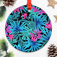 Leaves Picture Tropical Plant Ornament (round) by Sapixe