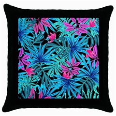 Leaves Picture Tropical Plant Throw Pillow Case (black) by Sapixe