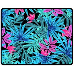 Leaves Picture Tropical Plant Fleece Blanket (medium)  by Sapixe