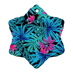 Leaves Picture Tropical Plant Snowflake Ornament (two Sides)