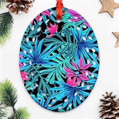 Leaves Picture Tropical Plant Ornament (oval Filigree) by Sapixe