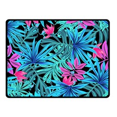 Leaves Picture Tropical Plant Double Sided Fleece Blanket (small)  by Sapixe