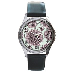 Flowers Flower Rosa Spring Round Metal Watch by Sapixe