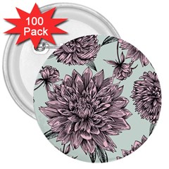 Flowers Flower Rosa Spring 3  Buttons (100 Pack)  by Sapixe