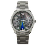 Peacock Bird Animals Pen Plumage Sport Metal Watch Front