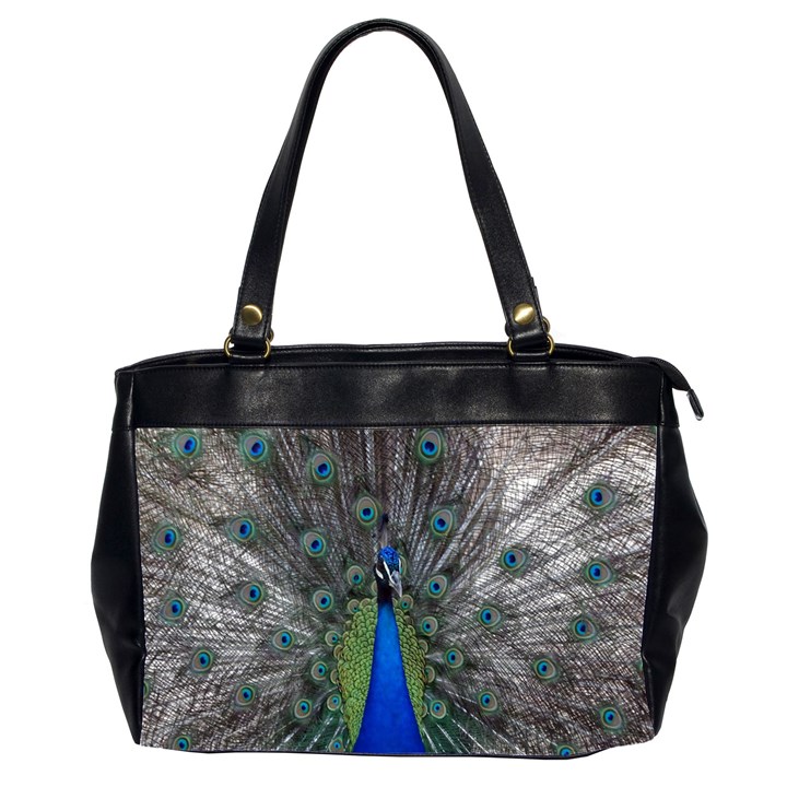 Peacock Bird Animals Pen Plumage Oversize Office Handbag (2 Sides)