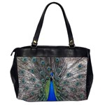 Peacock Bird Animals Pen Plumage Oversize Office Handbag (2 Sides) Back