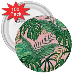 Tropical Greens Leaves Design 3  Buttons (100 Pack) 