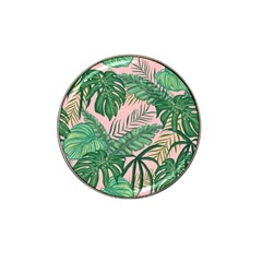 Tropical Greens Leaves Design Hat Clip Ball Marker (4 Pack) by Sapixe