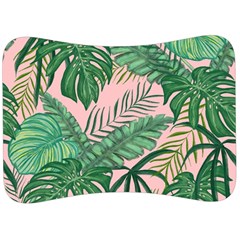 Tropical Greens Leaves Design Velour Seat Head Rest Cushion