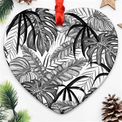 Drawing Leaves Nature Picture Ornament (heart) by Sapixe