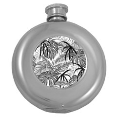 Drawing Leaves Nature Picture Round Hip Flask (5 Oz) by Sapixe