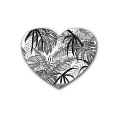 Drawing Leaves Nature Picture Heart Coaster (4 Pack)  by Sapixe