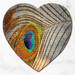 Peacock Feather Feather Bird Jigsaw Puzzle (Heart)