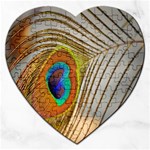 Peacock Feather Feather Bird Jigsaw Puzzle (Heart) Front