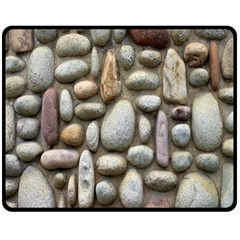 The Stones Facade Wall Building Double Sided Fleece Blanket (medium)  by Sapixe