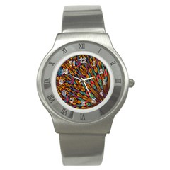 Background Abstract Texture Stainless Steel Watch by Sapixe