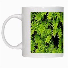 Green Hedge Texture Yew Plant Bush Leaf White Mugs by Sapixe