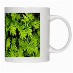 Green Hedge Texture Yew Plant Bush Leaf White Mugs Right