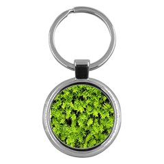 Green Hedge Texture Yew Plant Bush Leaf Key Chains (round)  by Sapixe