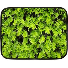 Green Hedge Texture Yew Plant Bush Leaf Double Sided Fleece Blanket (mini)  by Sapixe