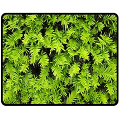 Green Hedge Texture Yew Plant Bush Leaf Fleece Blanket (medium)  by Sapixe