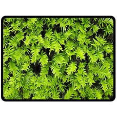 Green Hedge Texture Yew Plant Bush Leaf Double Sided Fleece Blanket (large)  by Sapixe