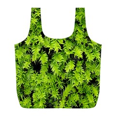 Green Hedge Texture Yew Plant Bush Leaf Full Print Recycle Bag (l) by Sapixe