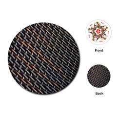 Rattan Wood Background Pattern Playing Cards (round) by Sapixe