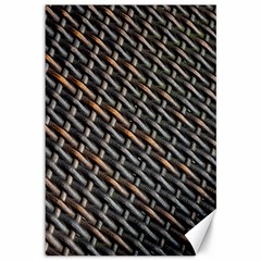 Rattan Wood Background Pattern Canvas 12  X 18  by Sapixe