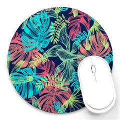 Leaves Tropical Picture Plant Round Mousepads by Sapixe