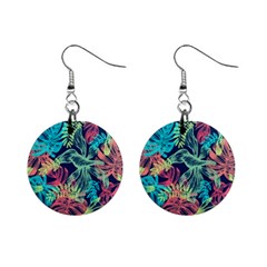 Leaves Tropical Picture Plant Mini Button Earrings by Sapixe