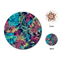 Leaves Tropical Picture Plant Playing Cards (round) by Sapixe