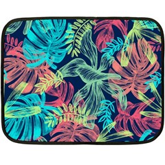 Leaves Tropical Picture Plant Double Sided Fleece Blanket (mini)  by Sapixe