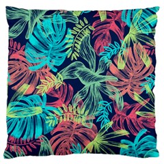 Leaves Tropical Picture Plant Large Flano Cushion Case (one Side) by Sapixe