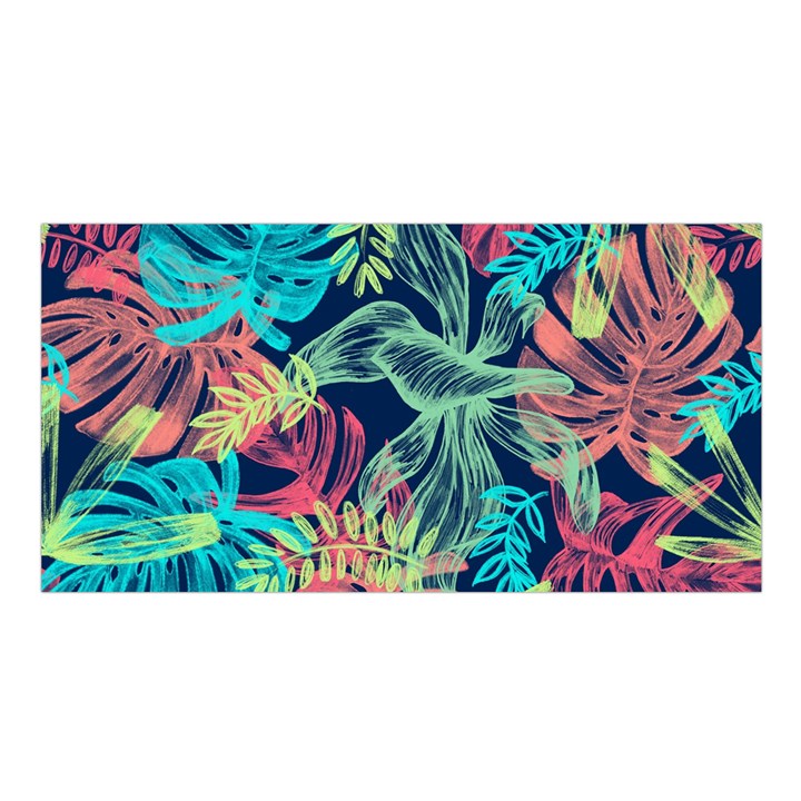 Leaves Tropical Picture Plant Satin Shawl