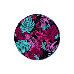 Leaves Drawing Reason Pattern Rubber Coaster (round)  by Sapixe