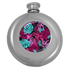 Leaves Drawing Reason Pattern Round Hip Flask (5 Oz) by Sapixe