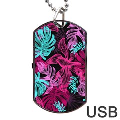 Leaves Drawing Reason Pattern Dog Tag Usb Flash (one Side) by Sapixe