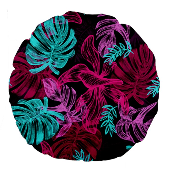 Leaves Drawing Reason Pattern Large 18  Premium Round Cushions