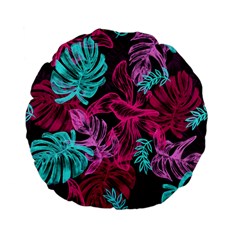 Leaves Drawing Reason Pattern Standard 15  Premium Flano Round Cushions by Sapixe