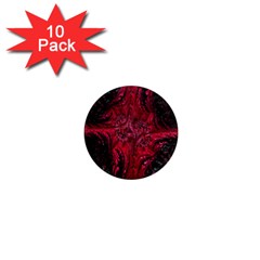 Wgt Fractal Red Black Pattern 1  Mini Magnet (10 Pack) 